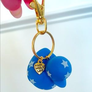 NWT Jeep Duck Patriotic Keychain~Mini Rubber Duck Keychain~Jeep Wrangler Duck